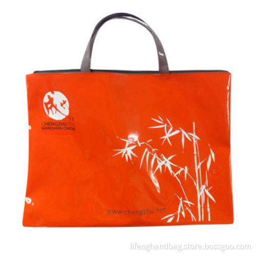 PVC handbags, used for training storage (book/cosmetic/food) various colors & designs available
